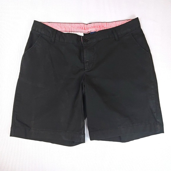 Falls Creek Pants - Falls Creek Womens Black Chino Shorts Size 12 Mid Rise Cotton Blend Stretch